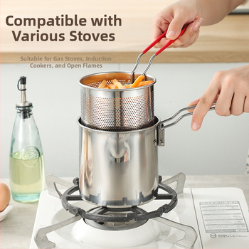 304 roostevabast terasest praepann filtriga, äriliseks kasutamiseks mõeldud praetud vardad, väikese poti köök, multifunktsionaalne paksendatud praepann piiriüleselt