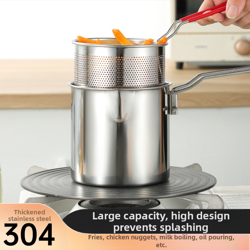 304 roostevabast terasest praepann filtriga, äriliseks kasutamiseks mõeldud praetud vardad, väikese poti köök, multifunktsionaalne paksendatud praepann piiriüleselt