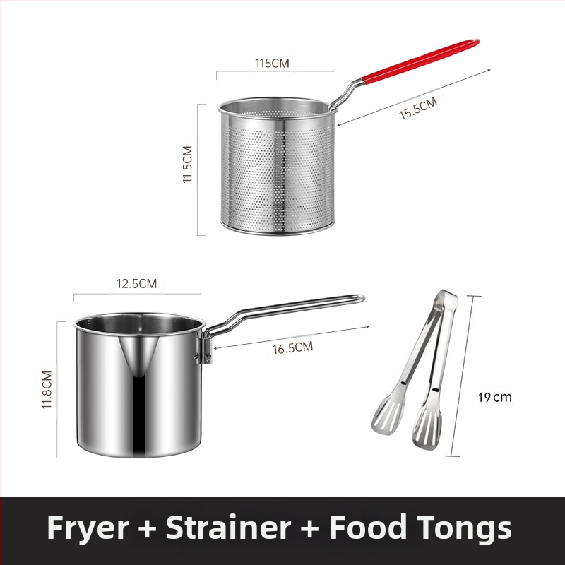304 roostevabast terasest praepann filtriga, äriliseks kasutamiseks mõeldud praetud vardad, väikese poti köök, multifunktsionaalne paksendatud praepann piiriüleselt