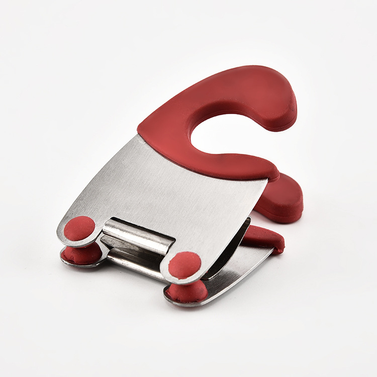 Clemă laterală din oțel inoxidabil pentru oală, clemă pentru lingură de supă, gadgeturi de bucătărie, clemă de cauciuc, producători de ustensile de bucătărie en-gros