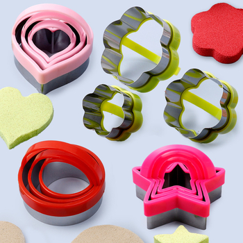 Καλούπι μπισκότων από ανοξείδωτο ατσάλι με λαβή 3D στερεοφωνικό DIY σε σχήμα καρδιάς αστέρι με άνθη δαμάσκηνου, στρογγυλό καλούπι κοπής κέικ, διασυνοριακή, καυτή πώληση