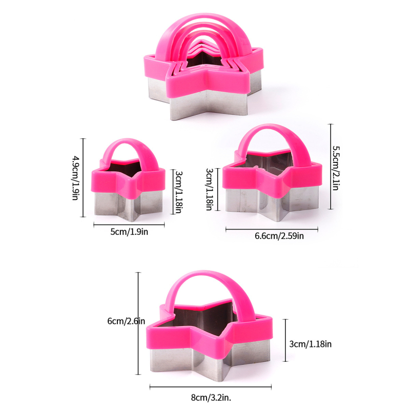 Καλούπι μπισκότων από ανοξείδωτο ατσάλι με λαβή 3D στερεοφωνικό DIY σε σχήμα καρδιάς αστέρι με άνθη δαμάσκηνου, στρογγυλό καλούπι κοπής κέικ, διασυνοριακή, καυτή πώληση