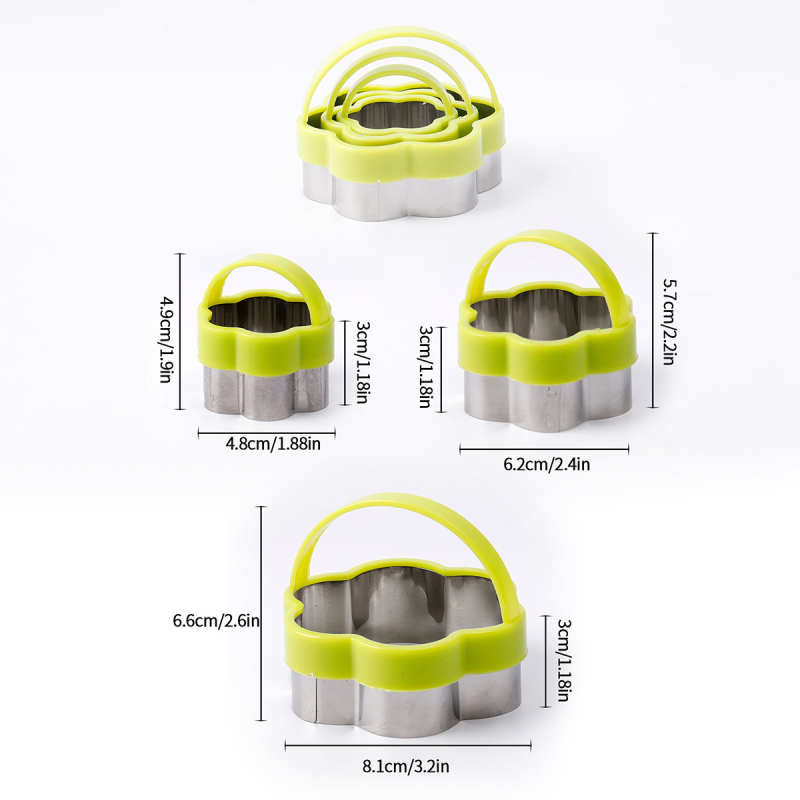 Καλούπι μπισκότων από ανοξείδωτο ατσάλι με λαβή 3D στερεοφωνικό DIY σε σχήμα καρδιάς αστέρι με άνθη δαμάσκηνου, στρογγυλό καλούπι κοπής κέικ, διασυνοριακή, καυτή πώληση