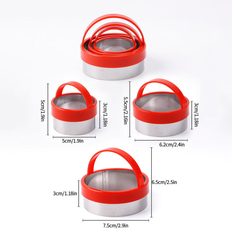 Καλούπι μπισκότων από ανοξείδωτο ατσάλι με λαβή 3D στερεοφωνικό DIY σε σχήμα καρδιάς αστέρι με άνθη δαμάσκηνου, στρογγυλό καλούπι κοπής κέικ, διασυνοριακή, καυτή πώληση