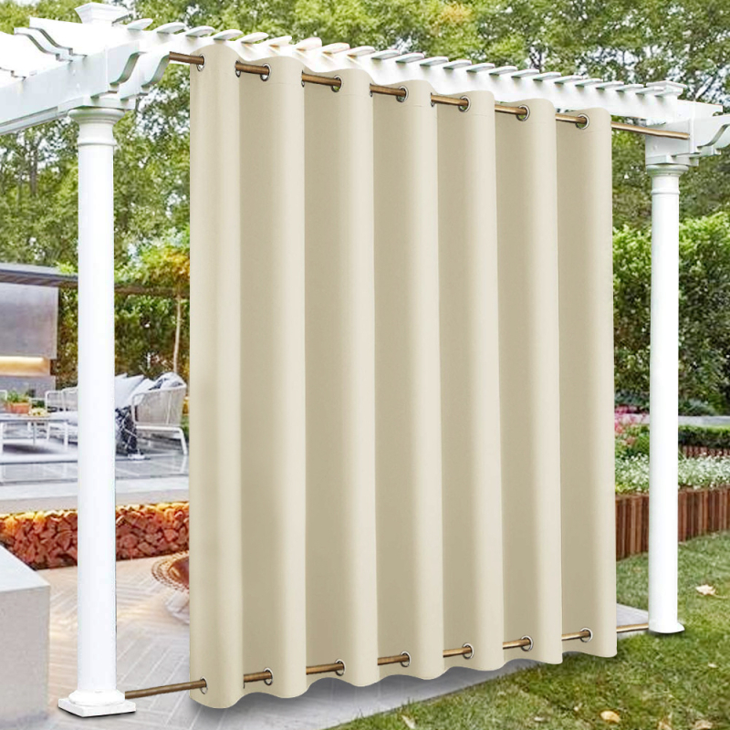 Gatavi produktai, pagaminti iš perforuotų, vėjui atsparių lauko vandeniui atsparių užuolaidų iš paviljono kiemo, vientisos spalvos lauko užuolaidų izoliacijos.