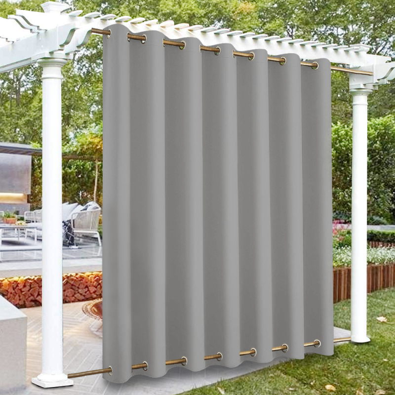 Gatavi produktai, pagaminti iš perforuotų, vėjui atsparių lauko vandeniui atsparių užuolaidų iš paviljono kiemo, vientisos spalvos lauko užuolaidų izoliacijos.