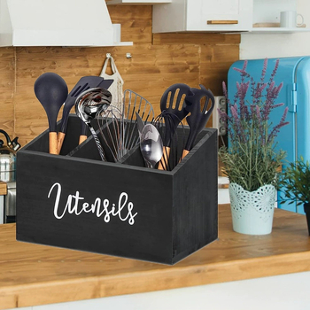 Έτοιμο ξύλινο κουτί αποθήκευσης μαχαιριών, πιρουνιών και κουταλιών, κουτί αποθήκευσης επιτραπέζιων σκευών μαγειρέματος, σκεύη κουζίνας από μασίφ ξύλο, οικιακή χρήση