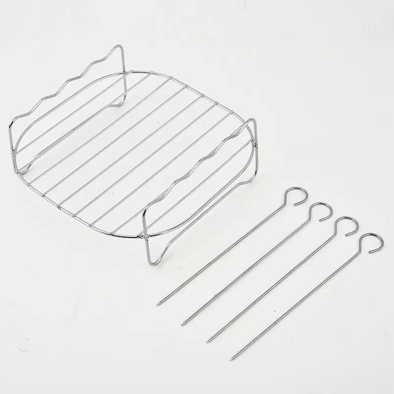 Õhufritüür Ruudukujuline Grill Roostevabast terasest Kodumajapidamises Kasutatav Elektriline Fritüür Multifunktsionaalne Grill Kahekihiline Õhufritüüri Rest