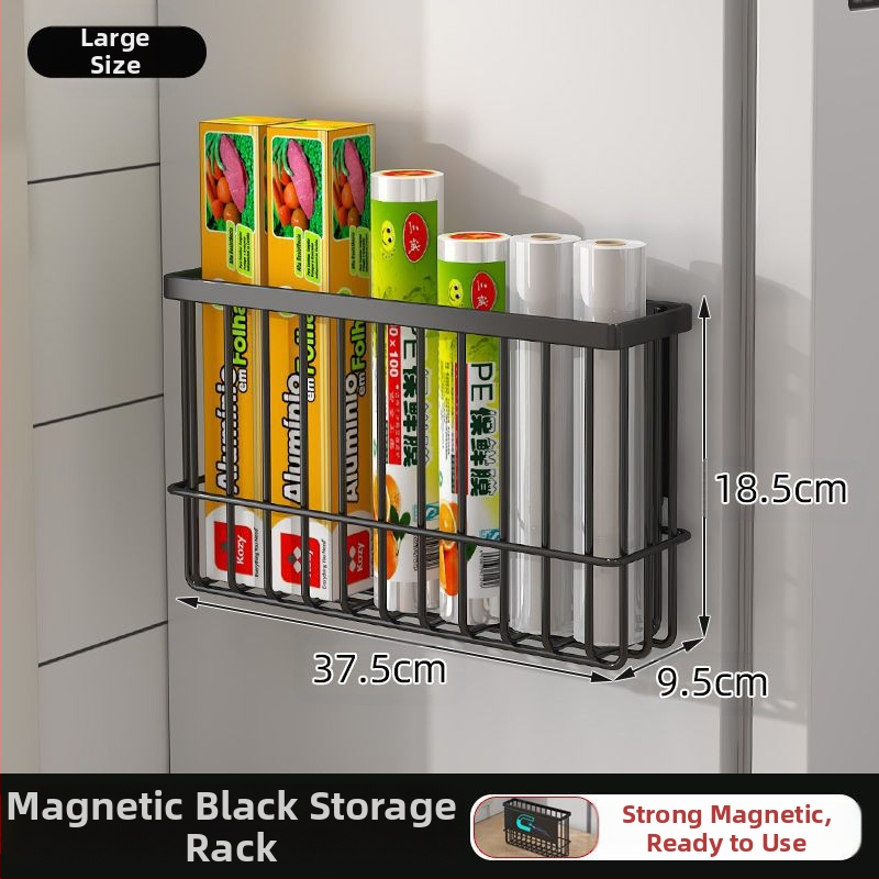 Virtuvės šaldytuvo magnetinis laikymo stovas, šviežumo laikymo maišelis, servetėlių artefaktas, be perforatoriaus, prieskonių plėvelės laikymo stovas