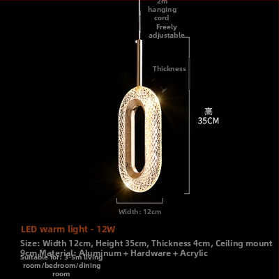 Magamistoa öökapi lühter Nordic stiilis õppevalgusti luksusliku stiiliga toalambid ühe peaga rõngakujuline disainer-pikk väike lühter