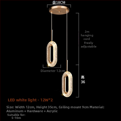 Magamistoa öökapi lühter Nordic stiilis õppevalgusti luksusliku stiiliga toalambid ühe peaga rõngakujuline disainer-pikk väike lühter