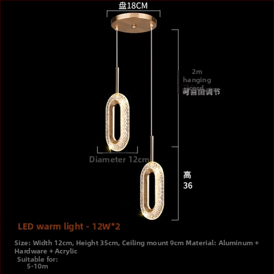 Magamistoa öökapi lühter Nordic stiilis õppevalgusti luksusliku stiiliga toalambid ühe peaga rõngakujuline disainer-pikk väike lühter