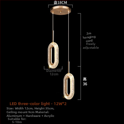 Magamistoa öökapi lühter Nordic stiilis õppevalgusti luksusliku stiiliga toalambid ühe peaga rõngakujuline disainer-pikk väike lühter