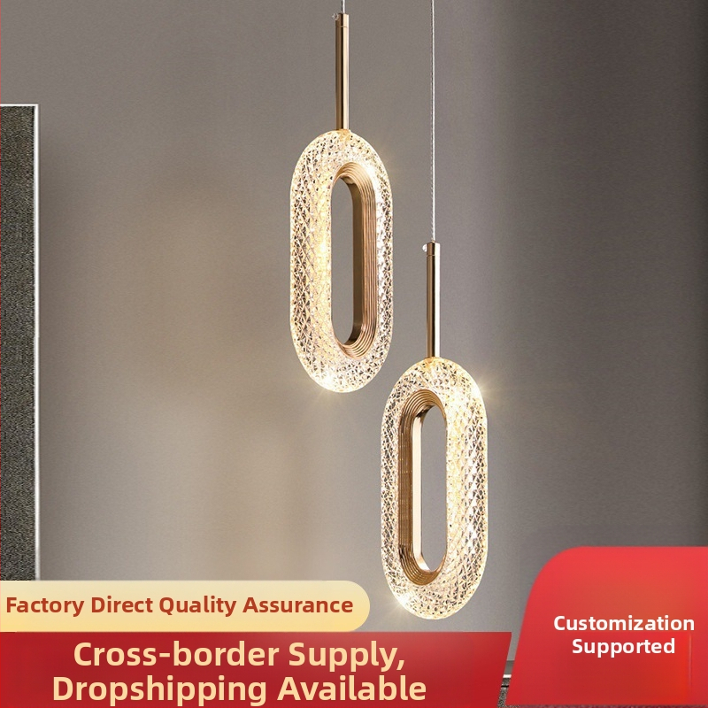 Magamistoa öökapi lühter Nordic stiilis õppevalgusti luksusliku stiiliga toalambid ühe peaga rõngakujuline disainer-pikk väike lühter