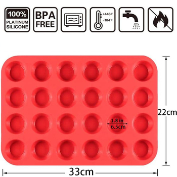 Καλούπι σιλικόνης 24 τεμαχίων στρογγυλό, αντικολλητικό, Marfen Cup Puff Cake Snacks, διασυνοριακό, στρογγυλό, εύκολο στην αφαίρεση καλουπιού