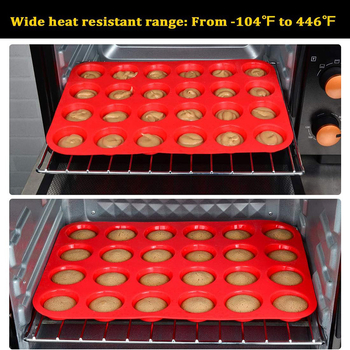 Καλούπι σιλικόνης 24 τεμαχίων στρογγυλό, αντικολλητικό, Marfen Cup Puff Cake Snacks, διασυνοριακό, στρογγυλό, εύκολο στην αφαίρεση καλουπιού
