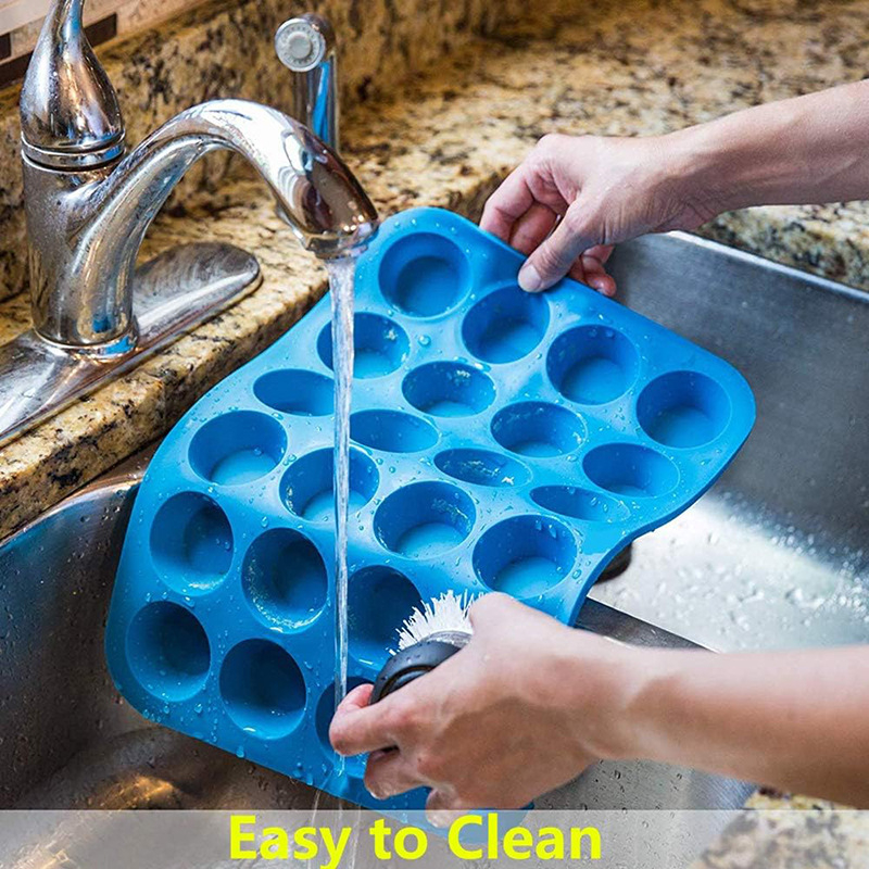 Silikoninė 24 torto forma, apvali, nelimpanti forma, „Marfen Cup Puff“ torto užkandžiai, tarpvalstybiniai, apvalūs, lengvai išimami