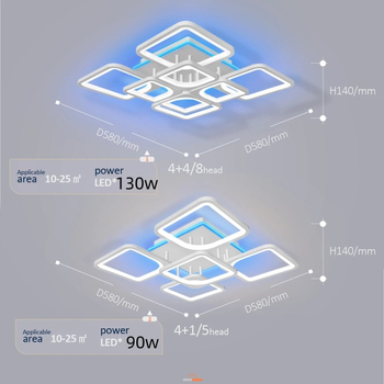 Akrüül-LED-magamistoa laelamp nutikas ruudukujuline elutoa lamp moodne lihtne kabinetirestorani lamp piiriülene lamp