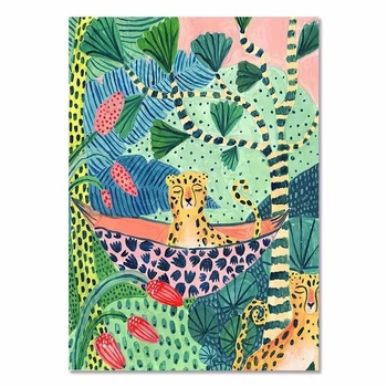 Põhjamaade värviline abstraktne mood Maroko tüdruk kodu magamistoa diivani seina hotelli kaunistus kontori rippuv maal