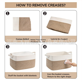 Šaltinių gamintojai palieka rankeną didelio dydžio medvilninės virvės laikymo krepšelio antklodės laikymo spalva atitinkanti sulankstoma medvilninės virvės laikymo krepšelis