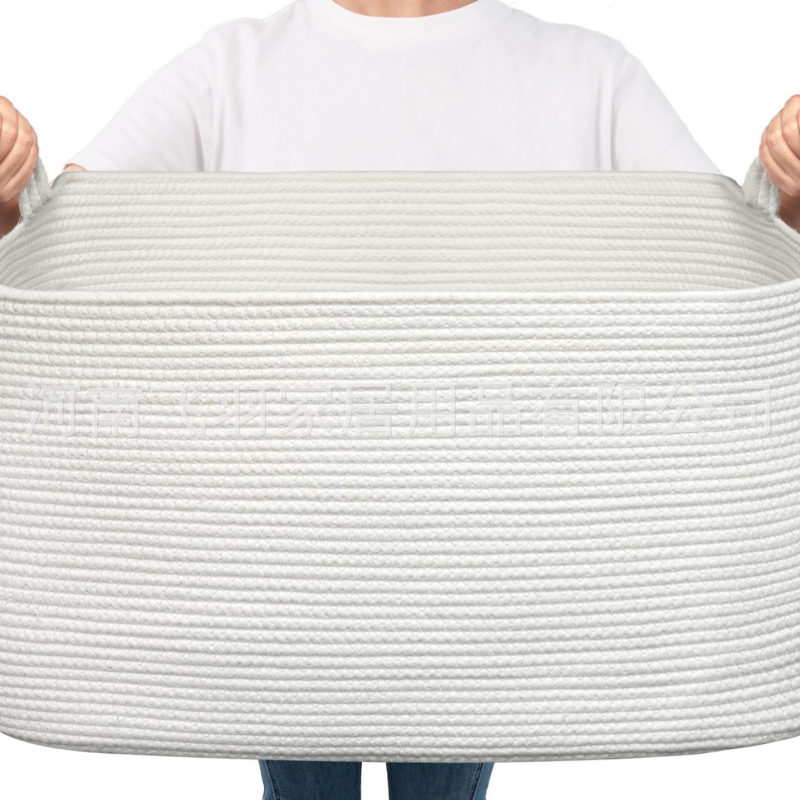 Šaltinių gamintojai palieka rankeną didelio dydžio medvilninės virvės laikymo krepšelio antklodės laikymo spalva atitinkanti sulankstoma medvilninės virvės laikymo krepšelis