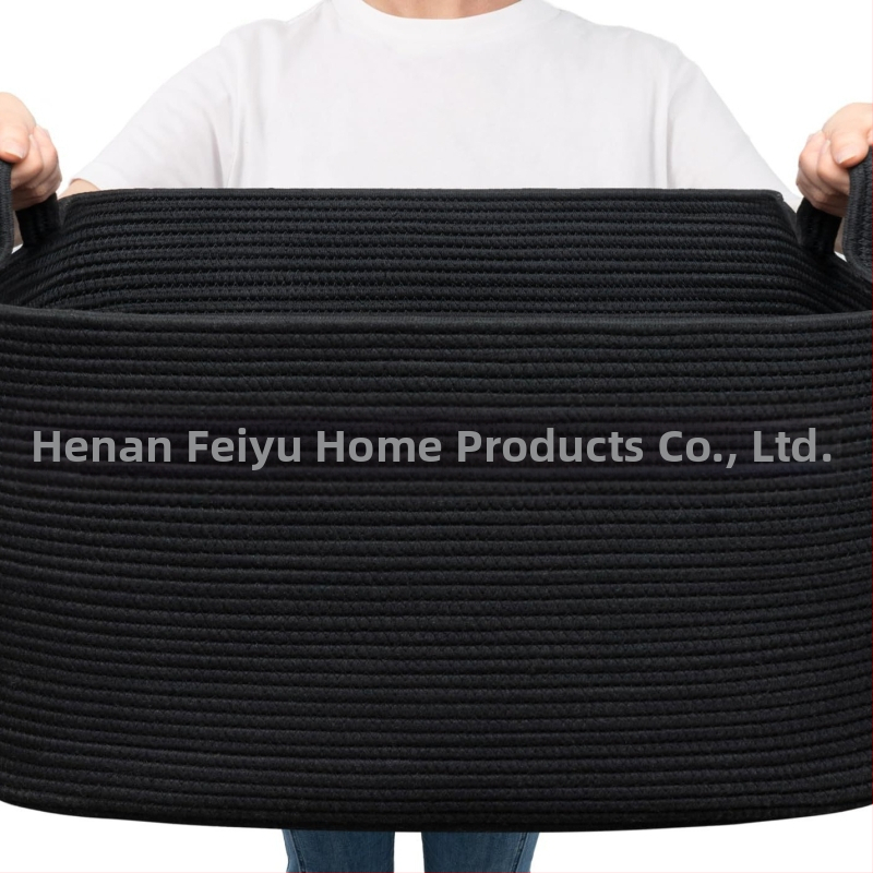 Šaltinių gamintojai palieka rankeną didelio dydžio medvilninės virvės laikymo krepšelio antklodės laikymo spalva atitinkanti sulankstoma medvilninės virvės laikymo krepšelis