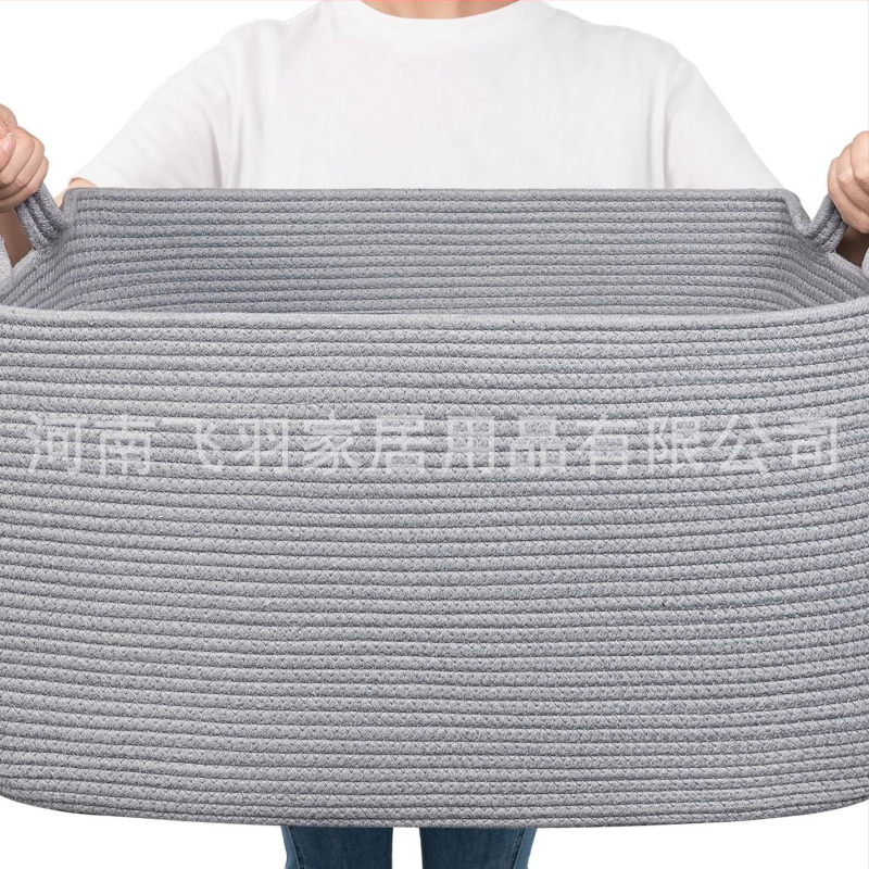 Šaltinių gamintojai palieka rankeną didelio dydžio medvilninės virvės laikymo krepšelio antklodės laikymo spalva atitinkanti sulankstoma medvilninės virvės laikymo krepšelis