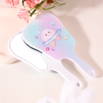 Fogtükör, Rajzfilm Szépségtükör, Hordozható Fogantyús Tükör, Aranyos Kézi Tükör, Nyomtatható Logó, Műanyag Asztali Kis Tükör