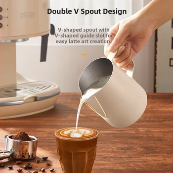 Borcan de ceară pentru flori de cafea, cu cântar din oțel inoxidabil, cu gură ascuțită, ceașcă de flori, cafenea, borcan de spumare a laptelui, ceașcă de ceară pentru topire