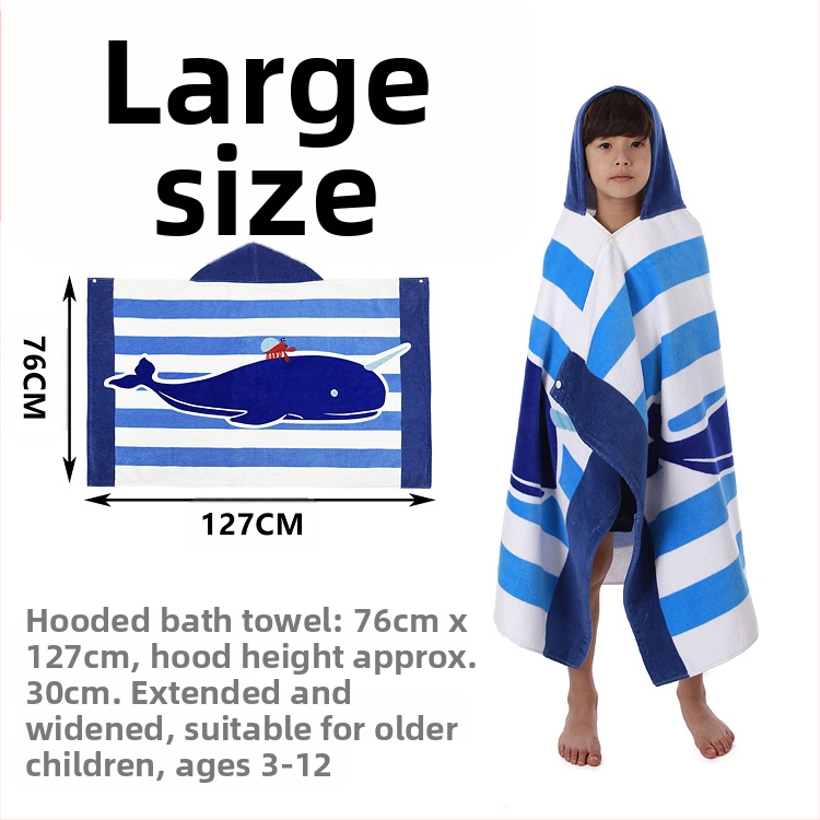 2024 Νέα Παιδική Πετσέτα Μπάνιου από Βαμβάκι για Άνδρες και Μωρά με Κουκούλα, Κινούμενα Σχέδια