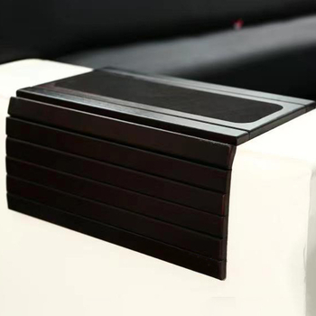 Bambusest elutoa diivani käetoega laud, kokkupandav diivanialus, puidust punase veini tass, tass-matt, suupistealus