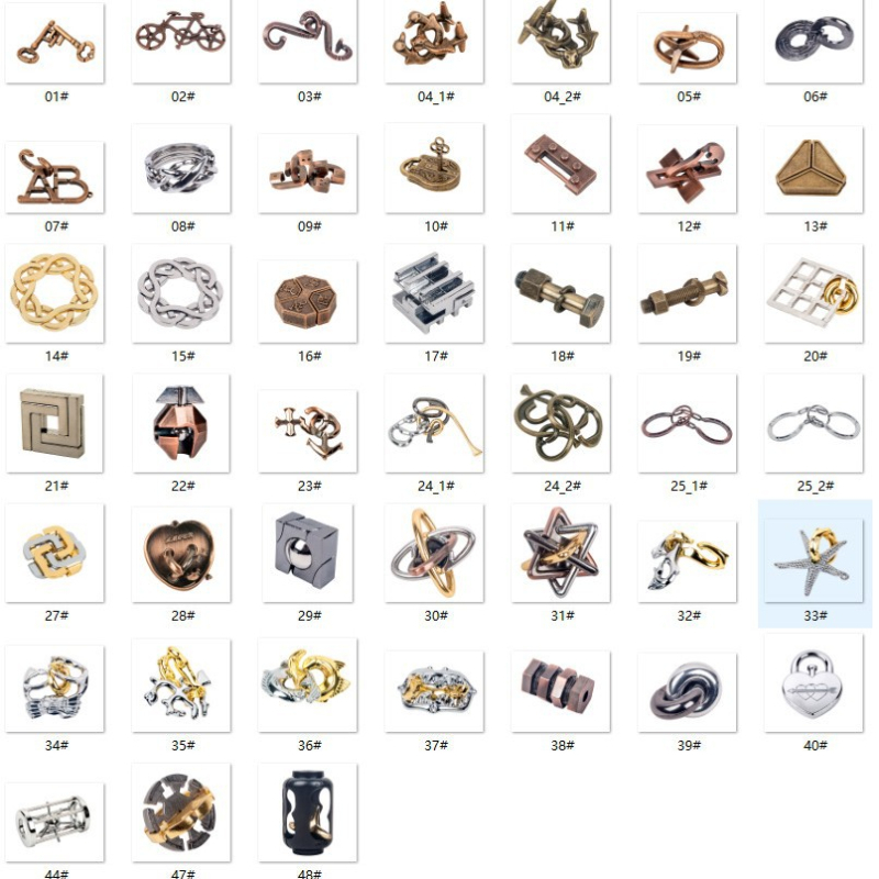 Devynių grandinių cinko lydinio atrakinimo galvosūkio sprendimas nostalgiškas suaugusiųjų dekompresijos sunkūs intelekto žaislai, ne specialus lydinys