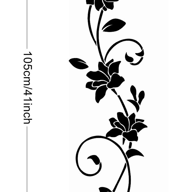 Gamintojai Europoje ir Jungtinėse Amerikos Valstijose nauji juodi klasikiniai gėlių vynmedžių šakų miegamojo fono dekoratyviniai lipdukai nuimami sienų lipdukai 8139