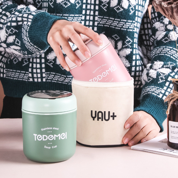 Piiriülene 304 roostevabast terasest hommikusöögitops majapidamises kasutatava mikrolaineahju suletud termostopsiga lauanõude lusikas kaanega tass hulgimüük