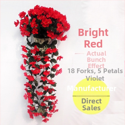 Esküvői lila fali dekoráció, utánzott virág rattan lakberendezés, hamis virágdekoráció, utánzott növény, hortenzia fali dekoráció, virág