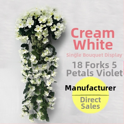 Esküvői lila fali dekoráció, utánzott virág rattan lakberendezés, hamis virágdekoráció, utánzott növény, hortenzia fali dekoráció, virág