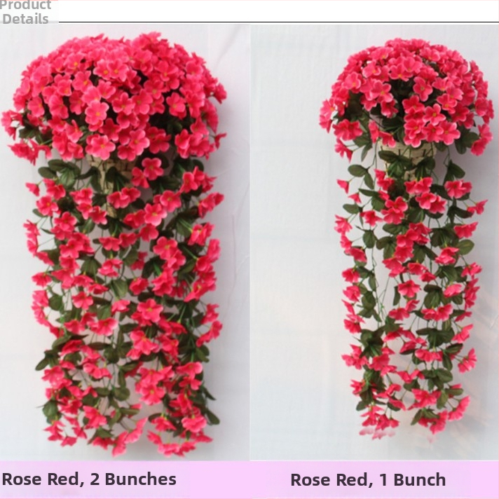 Esküvői lila fali dekoráció, utánzott virág rattan lakberendezés, hamis virágdekoráció, utánzott növény, hortenzia fali dekoráció, virág