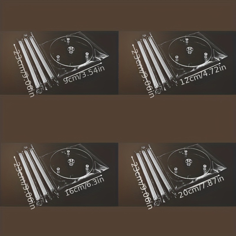 Tortų krūvos stovas, daugiasluoksnė krūvos tarpinė, 4 colių, 6 colių, 8 colių, 10 colių, permatomas atraminis rėmas, netinkamai suderintas, pakabinamas