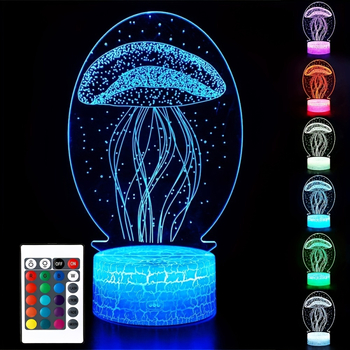 Διασυνοριακά διακοσμητικά στολίδια νυχτικού πολύχρωμο τρισδιάστατο νυχτερινό φως LED αφής τηλεχειριστήριο κομοδίνο φωτιστικό diy ατμόσφαιρα μικρό επιτραπέζιο φωτιστικό