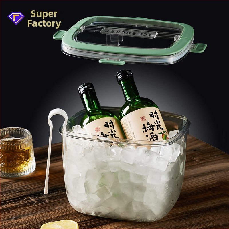 Кофа за лед, домакинска кофа за шампанско, бира, интернет знаменитост, пластмасова тава за лед, кутия за лед, бар консумативи, външна чанта, прозрачна кофа за лед