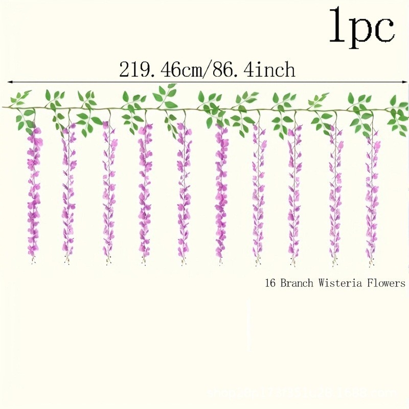 „Amazon“ karšto išpardavimo didmeninė prekyba, imituojanti visterijos gėlių vestuvių dekoracija, netikra gėlė, rotango imitacija, pupelių gėlė, visterijos gėlė