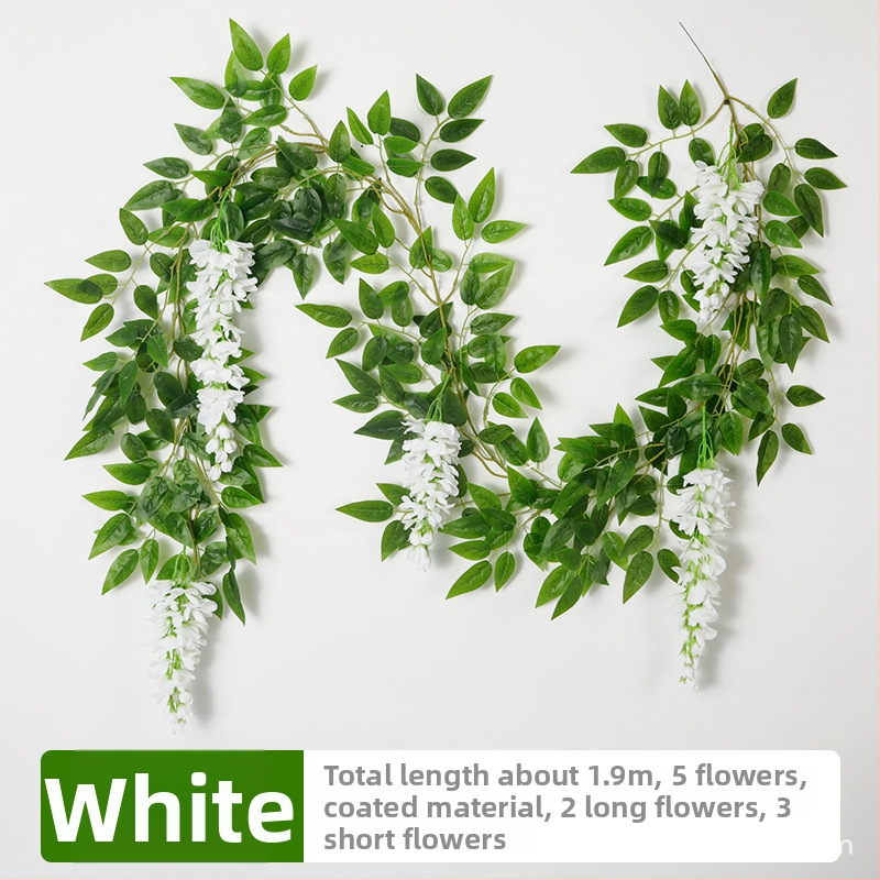 „Amazon“ karšto išpardavimo didmeninė prekyba, imituojanti visterijos gėlių vestuvių dekoracija, netikra gėlė, rotango imitacija, pupelių gėlė, visterijos gėlė