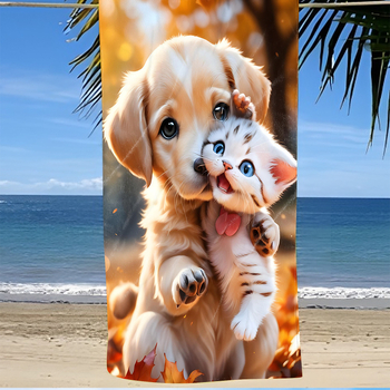 Specialus tarpvalstybinis mikropluošto kvadratinių paplūdimio rankšluosčių šunų serijos 3D skaitmeninis spausdinimas iš vieno gabalo