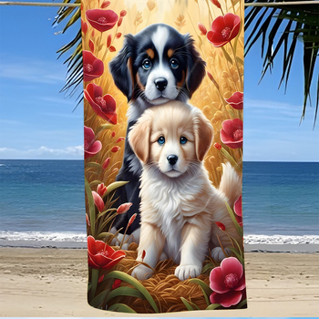 Specialus tarpvalstybinis mikropluošto kvadratinių paplūdimio rankšluosčių šunų serijos 3D skaitmeninis spausdinimas iš vieno gabalo