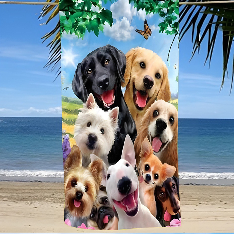 Specialus tarpvalstybinis mikropluošto kvadratinių paplūdimio rankšluosčių šunų serijos 3D skaitmeninis spausdinimas iš vieno gabalo