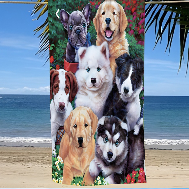 Specialus tarpvalstybinis mikropluošto kvadratinių paplūdimio rankšluosčių šunų serijos 3D skaitmeninis spausdinimas iš vieno gabalo