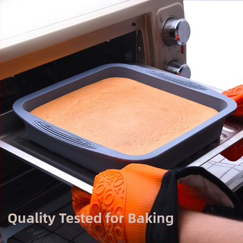 Διασυνοριακό τετράγωνο καλούπι κέικ οικιακής χρήσης σιλικόνης για κέικ, ταψί ψησίματος, ταψί ψησίματος υψηλής θερμοκρασίας, ανθεκτικό στη φριτέζα αέρα