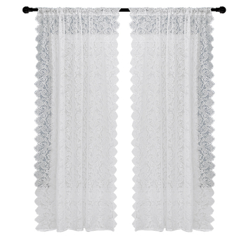 Šviežių nėrinių užuolaidos, baltos metmenų megztos langų ekrano svetainė, miegamasis, įlankos langas, europietiško stiliaus pastoracinės durų užuolaidos, baigtos tarpvalstybiniai plaukai