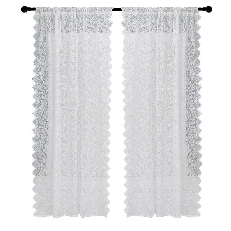 Šviežių nėrinių užuolaidos, baltos metmenų megztos langų ekrano svetainė, miegamasis, įlankos langas, europietiško stiliaus pastoracinės durų užuolaidos, baigtos tarpvalstybiniai plaukai