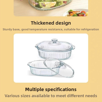 Borosilikaatkuumuskindel klaasist kristallpliit majapidamises kasutatav mikrolaineahi binauraalne küpsetusnõu ristkülikukujuline köögitarvik kalataldrik